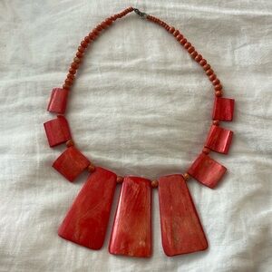VINTAGE- wood statement necklace